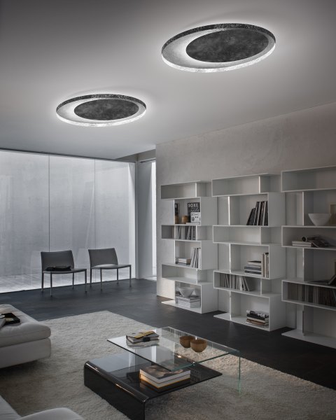 Braga Pico LED Wand- / Deckenleuchte 2164/PL60 Ferro/Blattsilber, dimmbar - sofort lieferbar